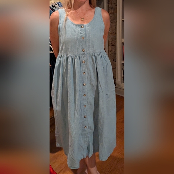 L.L. Bean - Vintage Made In USA Denim Dress - Picture 8 of 8